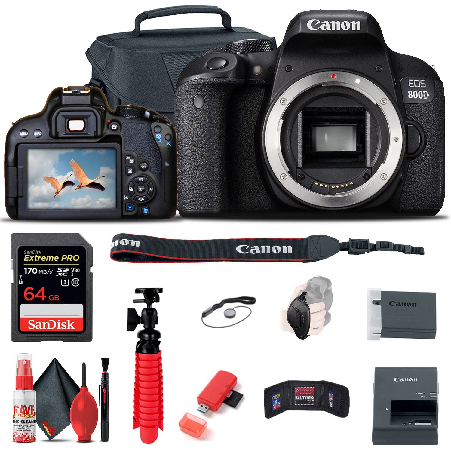 Canon EOS 800D

- SanDisk Extreme PRO 170 MB/s 64 GB V30

- Canon Strap

- Canon Battery Grip

- Canon Battery Charger

- SanDisk Extreme PRO 170 MB/s 64 GB

- Canon Lens Cleaning Kit

- Canon Lens Hood

- Canon Lens Cap

- Canon Lens Cleaning Cloth

- Canon Lens Cleaning Solution

- Canon Lens Cleaning Brush

- Canon Lens Cleaning Pads

- Canon Lens Cleaning Kit

- Canon Lens Cleaning Solution

- Canon Lens Cleaning Cloth

- Canon Lens Cleaning Brush

- Canon Lens Cleaning Pads

- Canon Lens Cleaning Kit

- Canon Lens Cleaning Solution

- Canon Lens Cleaning Cloth

- Canon Lens Cleaning Brush

- Canon Lens Cleaning Pads

- Canon Lens Cleaning Kit

- Canon Lens Cleaning Solution

- Canon Lens Cleaning Cloth

- Canon Lens Cleaning Brush

- Canon Lens Cleaning Pads

- Canon Lens Cleaning Kit

- Canon Lens Cleaning Solution

- Canon Lens Cleaning Cloth

- Canon Lens Cleaning Brush

- Canon Lens Cleaning Pads

- Canon Lens Cleaning Kit

- Canon Lens Cleaning Solution

- Canon Lens Cleaning Cloth

- Canon Lens Cleaning Brush

- Canon Lens Cleaning Pads

- Canon Lens