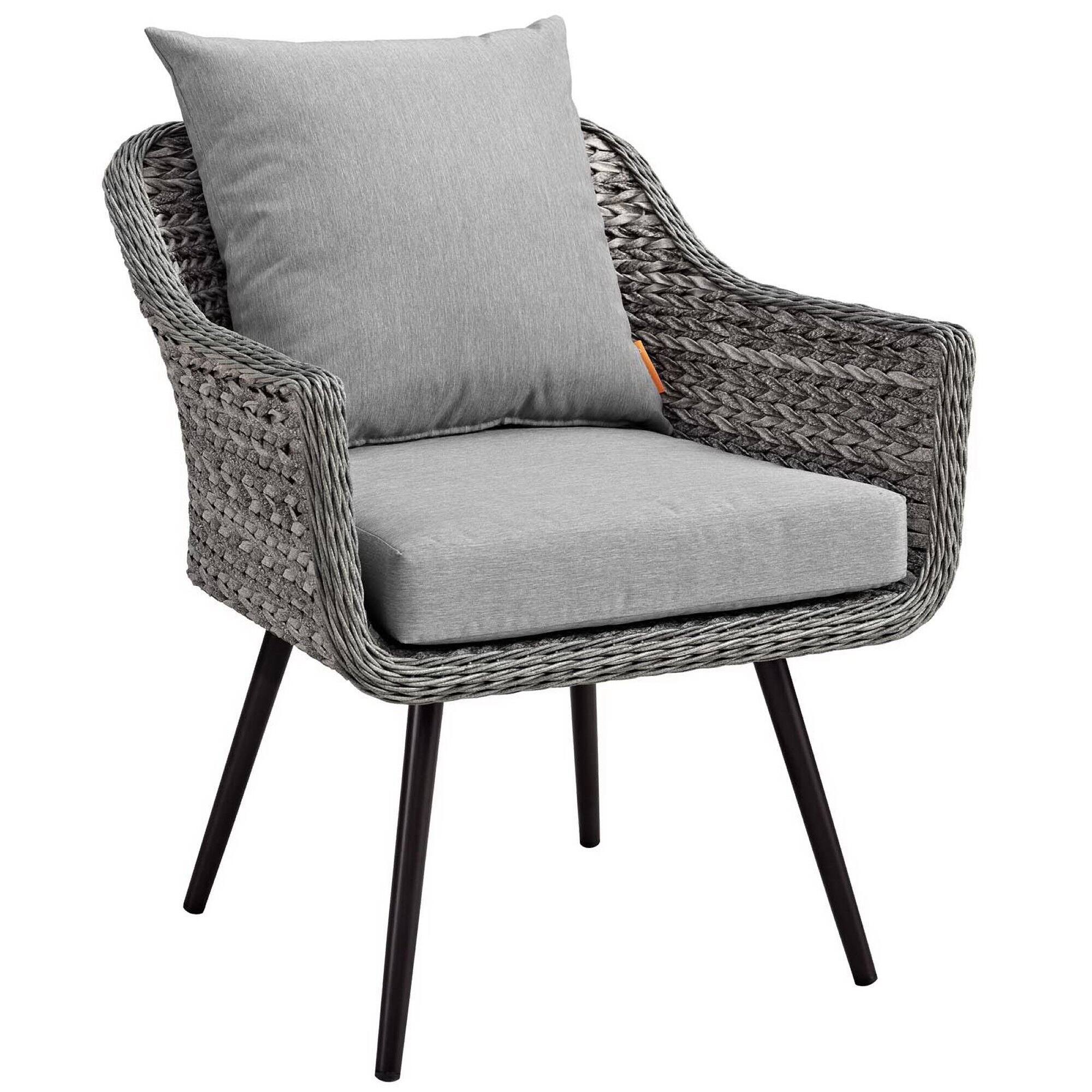 Angle. Modway - Endeavor Outdoor Patio Wicker Rattan Armchair by Modway - Gray Gray.