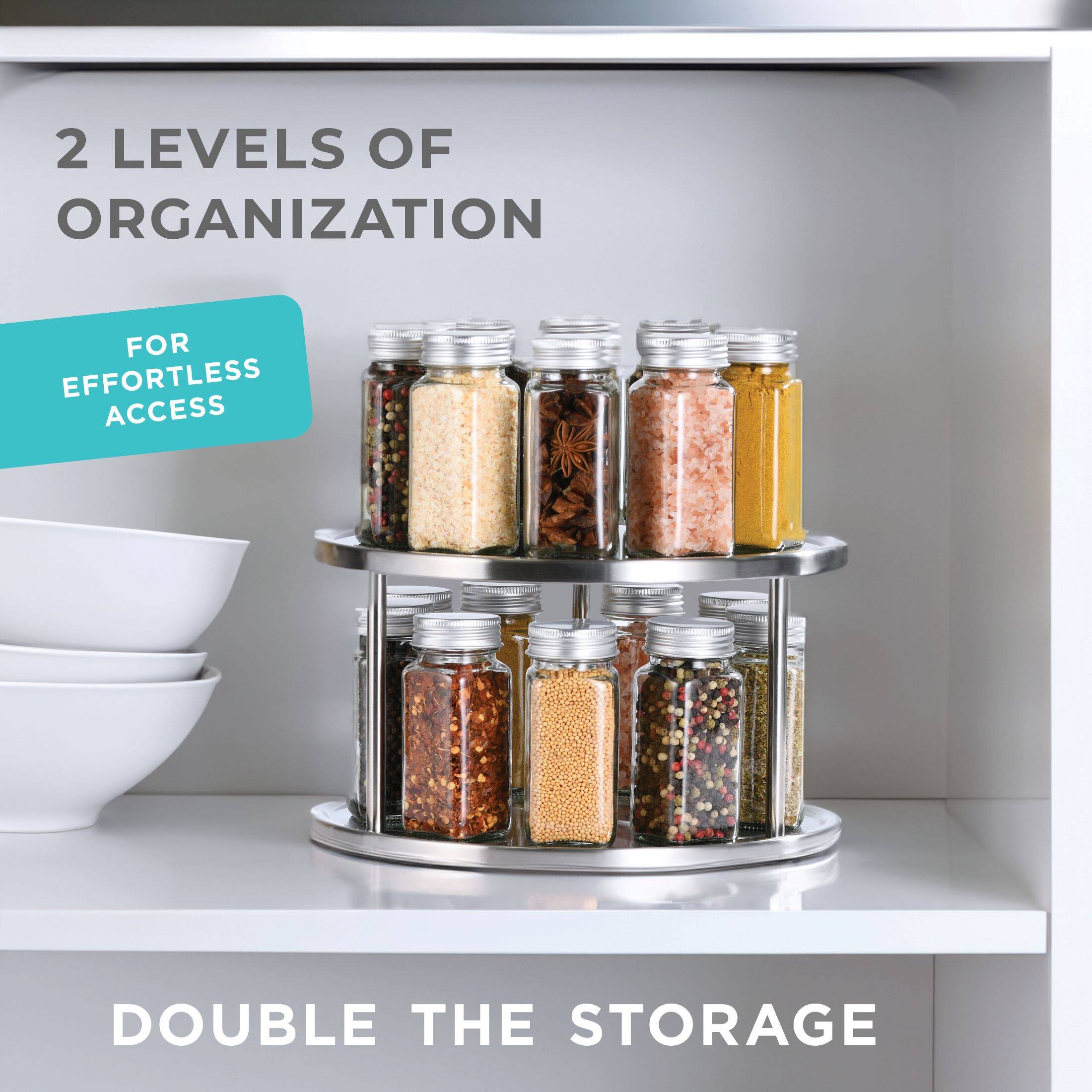 2 LEVELS OF ORGANIZATION  
FOR EFFORTLESS ACCESS  
DOUBLE THE STORAGE