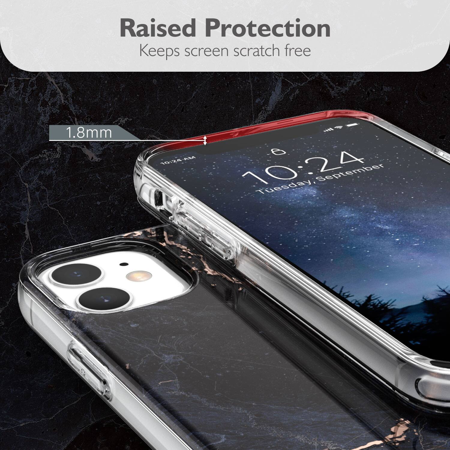 Raised Protection Keeps screen scratch free 1.8mm, 10:24AM, Tuesday, September 24