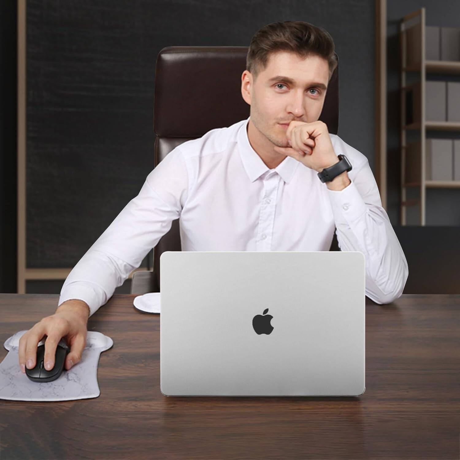 Alt View 3. mosiso - Hard Shell Case for MacBook Air 13 inch, Anti-Crack and Anti-Fingerprint - Translucent.