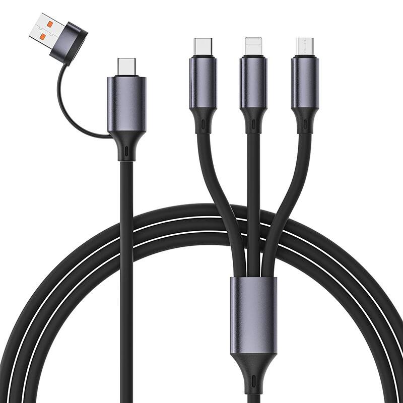 3P Experts - Bold Dual 4 N 1 Charging Cable - Black