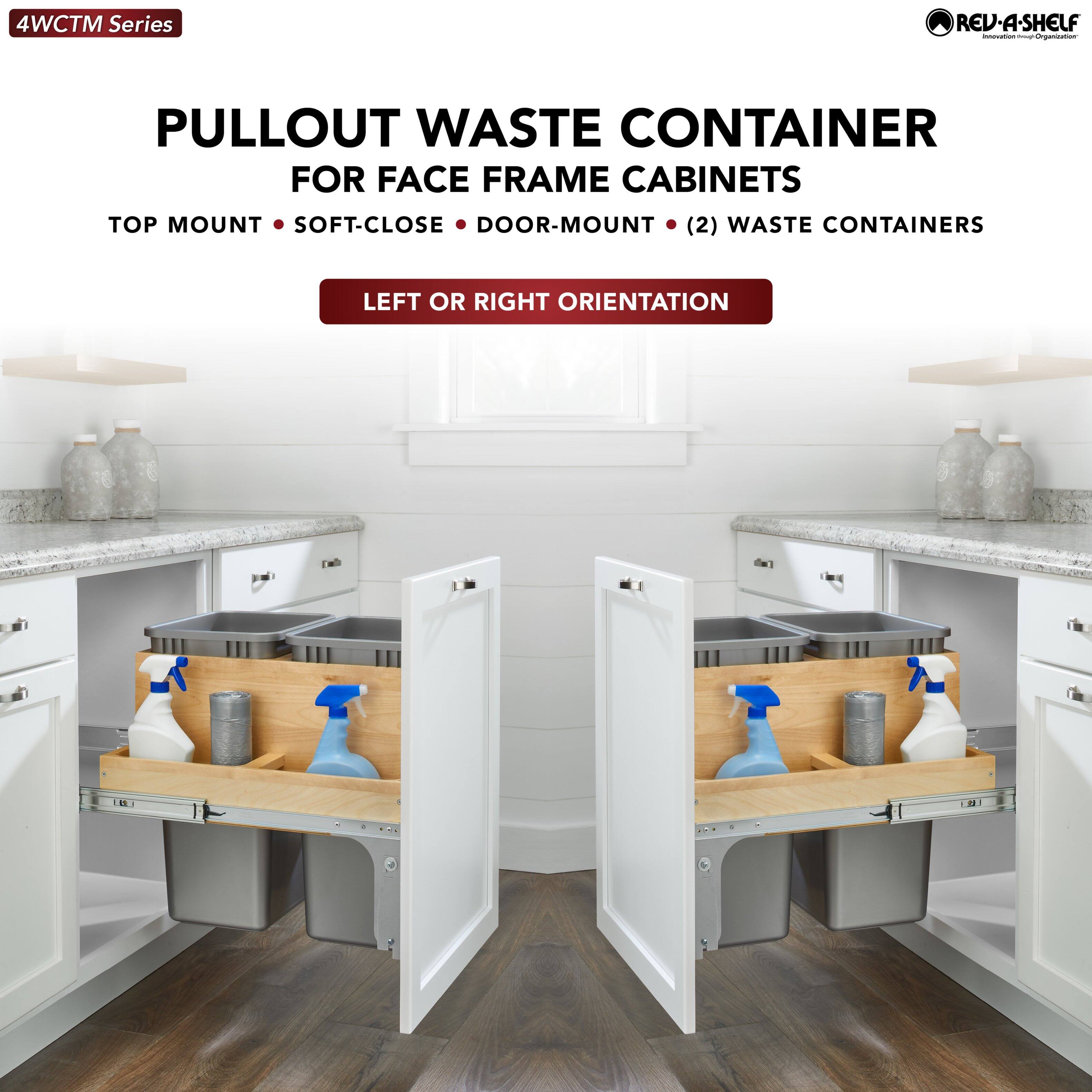4WCTM Series

PULLOUT WASTE CONTAINER  
FOR FACE FRAME CABINETS

TOP MOUNT • SOFT-CLOSE • DOOR-MOUNT • (2) WASTE CONTAINERS

LEFT OR RIGHT ORIENTATION