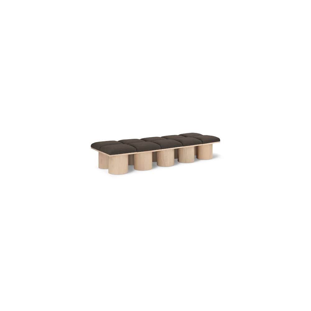 Meridian Furniture - Pavilion Boucle Fabric Bench - Brown