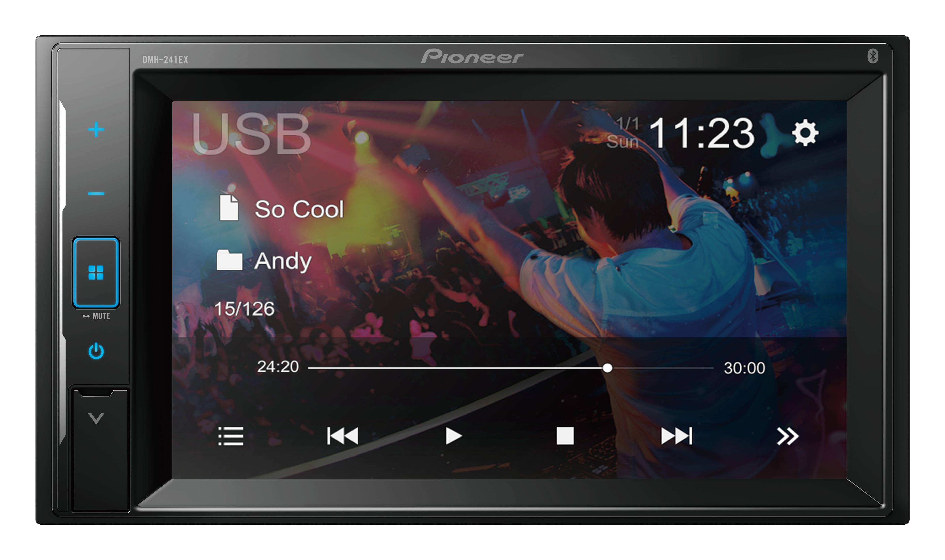 Front. Pioneer - 6.2" Bluetooth Digital Media (DM) Receiver - Black.