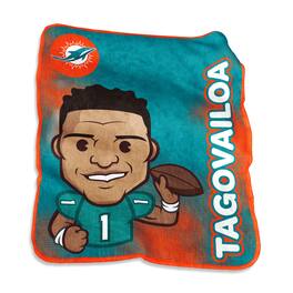 Logo Brands - Tua Tagovailoa Miami Dolphins 50" x 60" Emoji Blanket - Multicolor