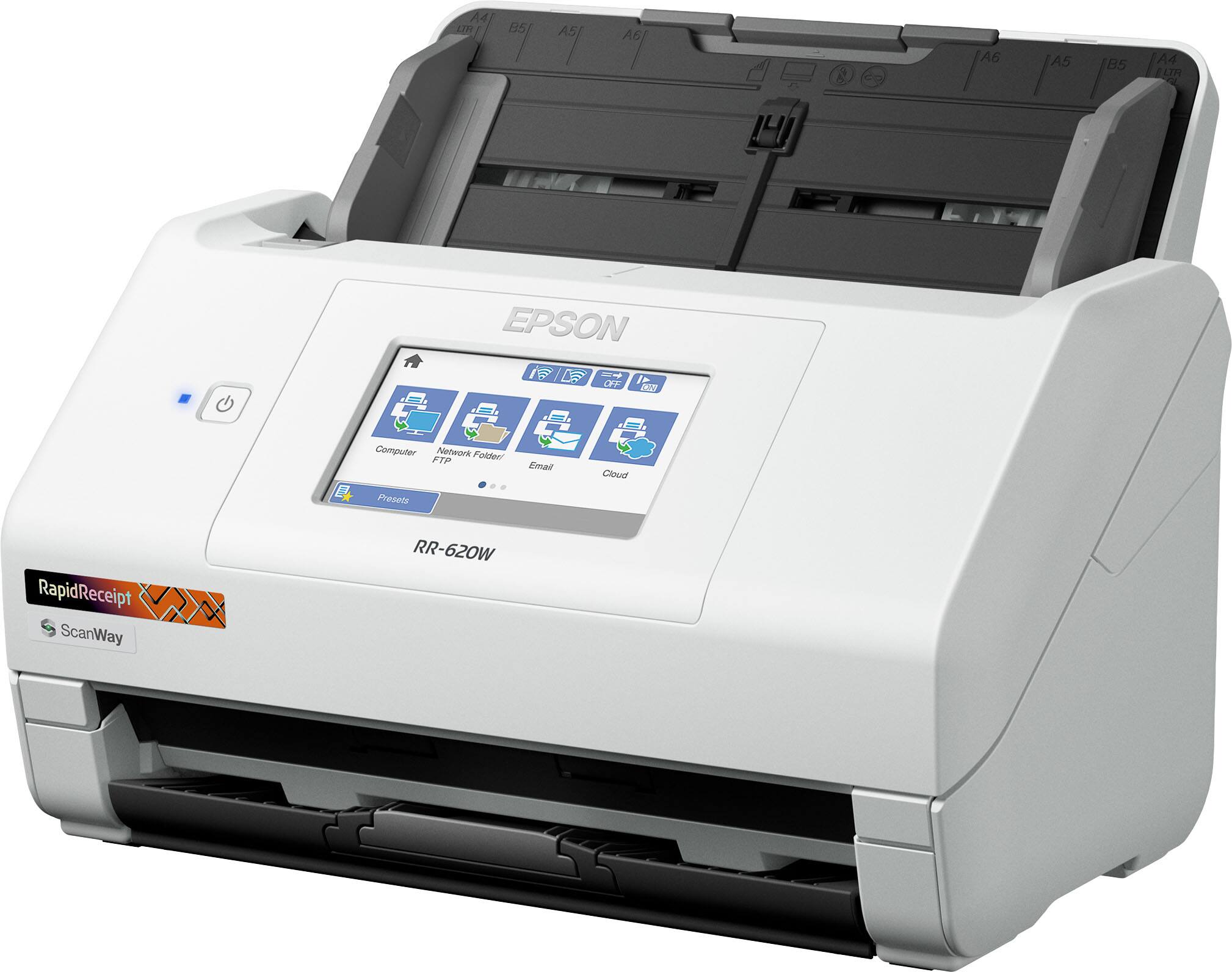 A4, B5, A5, A6, A6, A5, B5, A4  
UTA  
EPSON  
I E4  
1 OFT  
JAT  
Computer Network Folder!  
FTP Email Cloud  
Preeata  
RapidReceipt  
ScanWay  
RR-620W