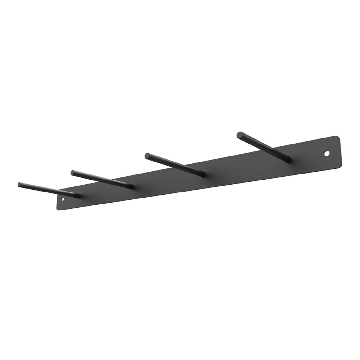 Alt View 3. Power Systems - Secure Wall -Mounted Rack - 26'' Belt and Resistance Band Storage with 4 Arms - Black.