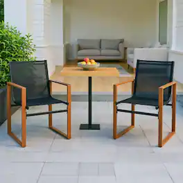 Kadyn - Outdoor Dining Room Chairs, Patio Kitchen Chairs,Outdoor Dining Chairs with Breathable Seat and Backrest Set of 2 - Black