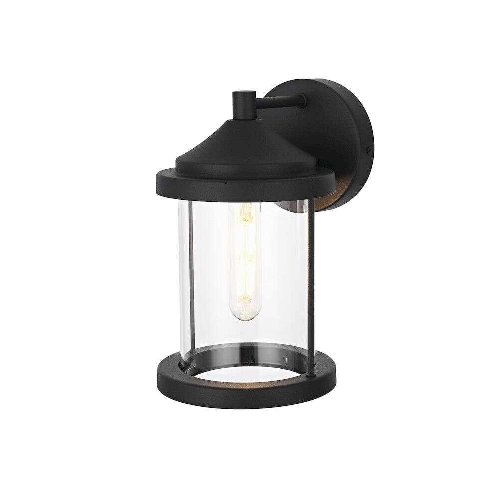 Angle. Elegant Lighting - Roy 6 Inch Outdoor Wall Sconce In Black - Black.