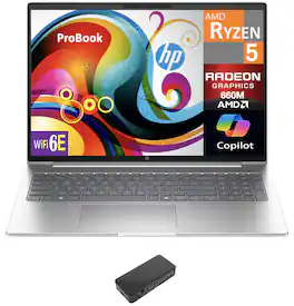 HP - ProBook 465 Laptop 16.0 WUXGA (AMD Ryzen 5 7535U, 64GB DDR5, 2TB PCIe SSD, AMD Radeon 660M, Win 11 Pro) - Pike Silver