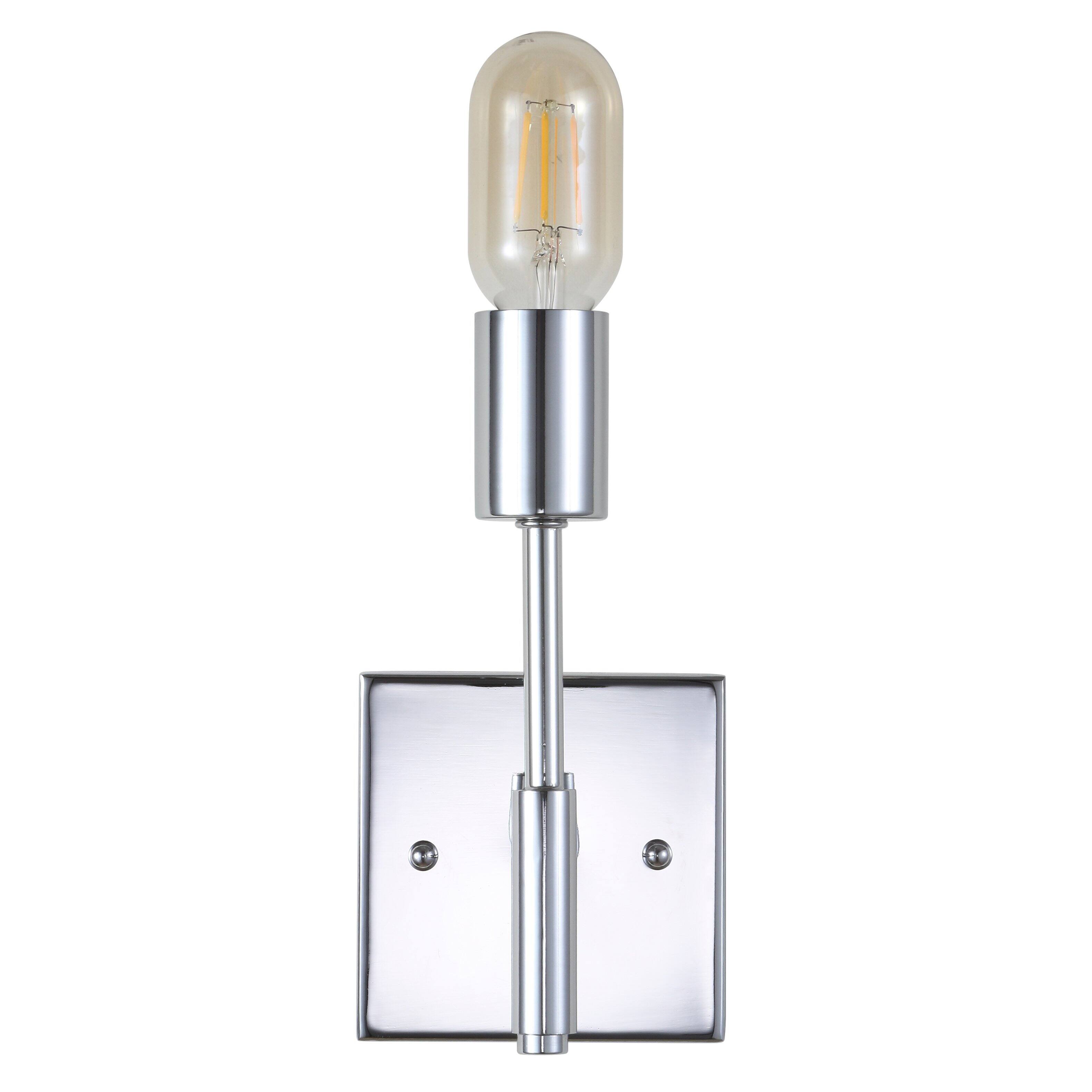 Alt View 4. Jonathan Y - Turing 5" 1-Light Metal LED Wall Sconce, Chrome - Chrome.