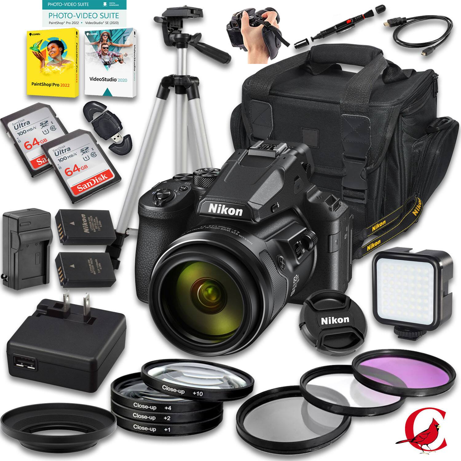 PHOTO-VIDEO SUITE  
PaintShop Pro 2022  
VideoStudio 2020  
Ultra 100 MB/s 64GB SanDisk  
Nikon Close-up +10  
Nikon Close-up +4  
Nikon Close-up +2  
Nikon Close-up +1