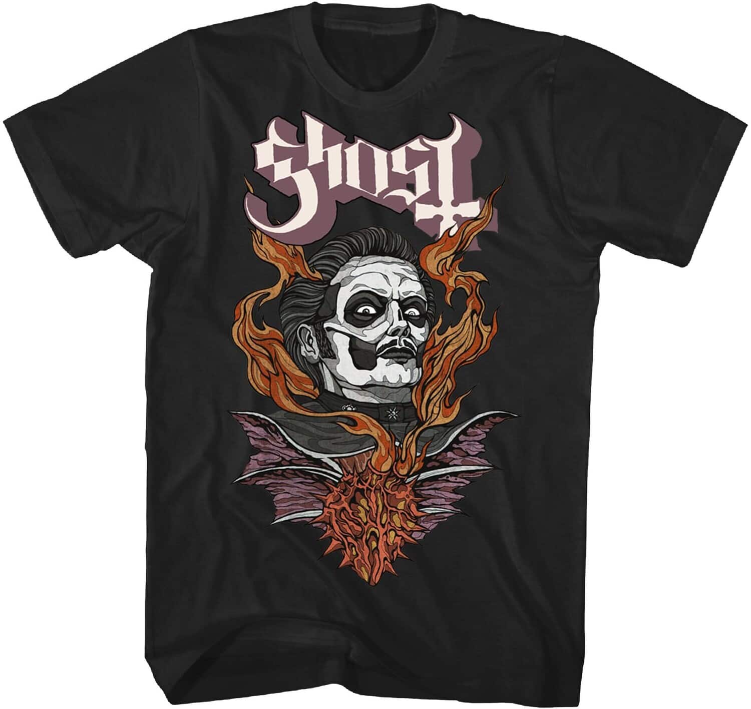 PopMarket - Ghost - Ghost - Cardinal Copia Flaming Face T-Shirt - 2XL Black TS4408GOSA5 - APPAREL - Multicolor