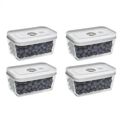 Front. ZWILLING - ZWILLING Fresh & Save 4-pc Small Glass Vacuum Sealer Food Storage Containers with Airtight Lids - Clear.