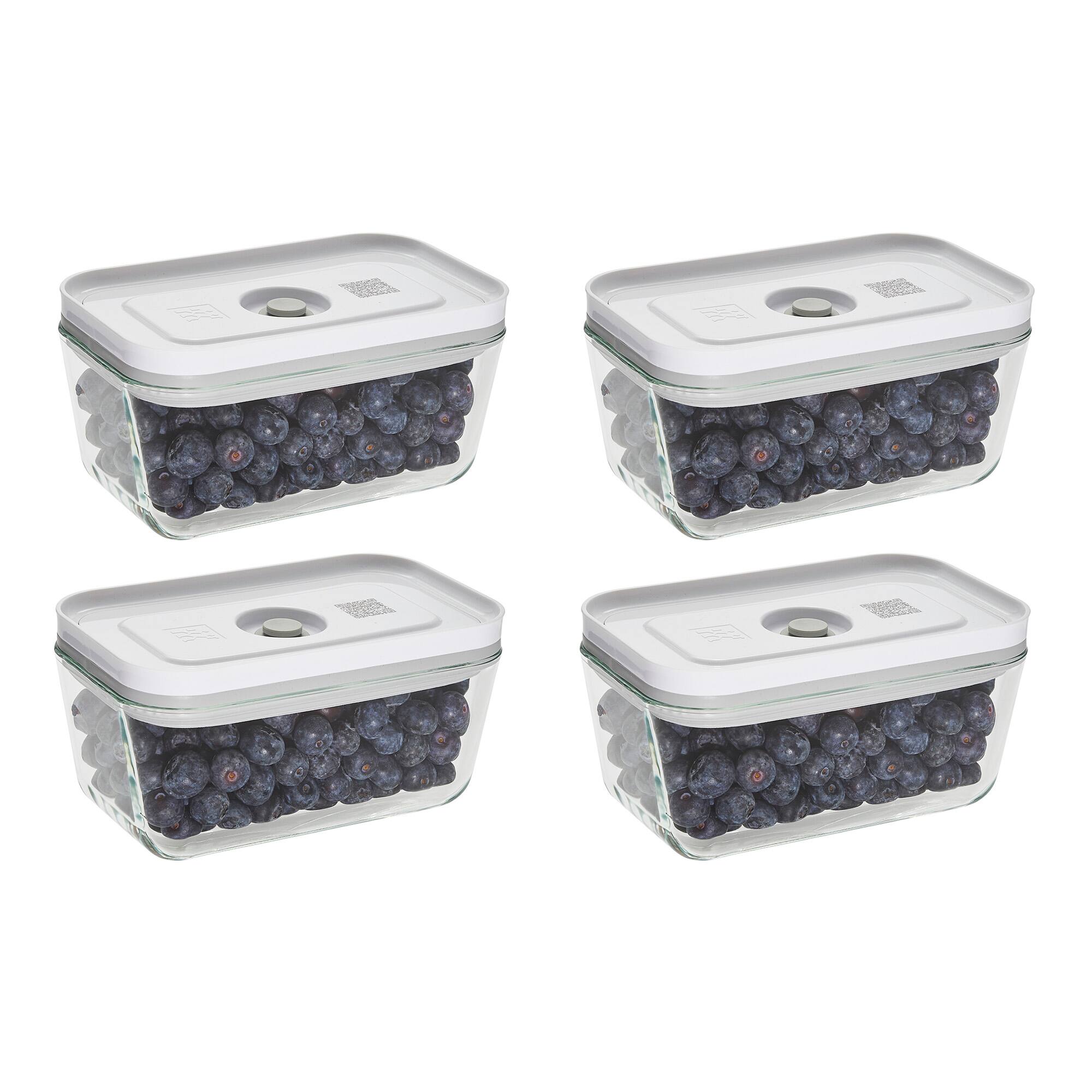 Front. ZWILLING - ZWILLING Fresh & Save 4-pc Small Glass Vacuum Sealer Food Storage Containers with Airtight Lids - Clear.