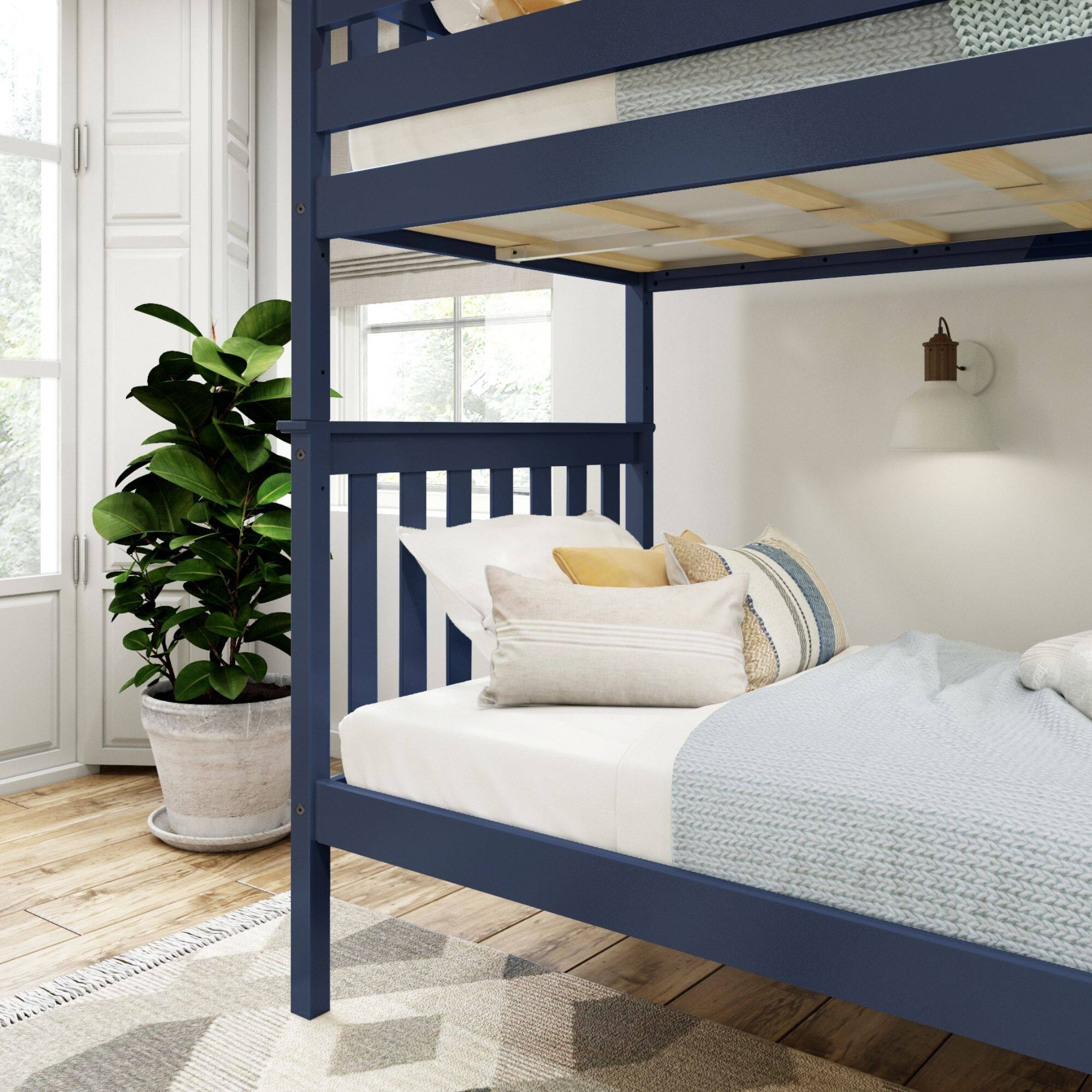Alt View 1. Plank+Beam - Classic Twin over Twin Bunk Bed, Blue - Blue.
