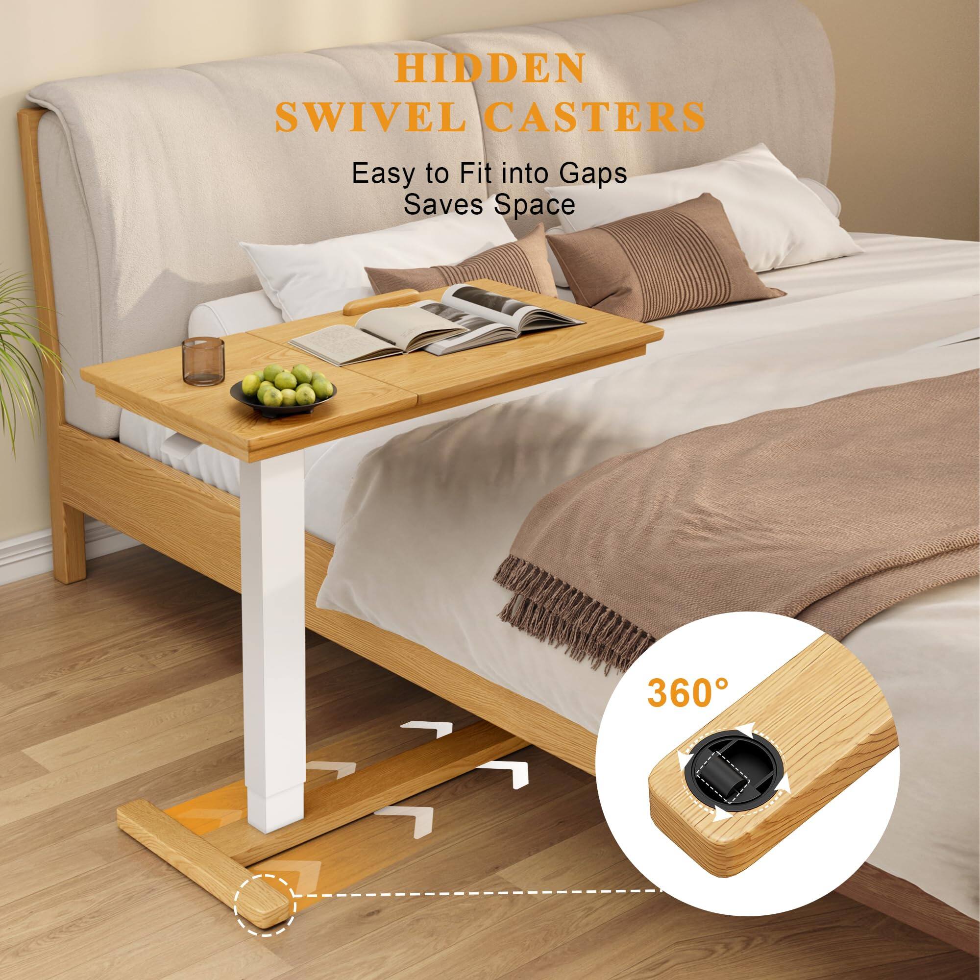 HIDDEN SWIVEL CASTERS  
Easy to Fit into Gaps  
Saves Space  

360°
