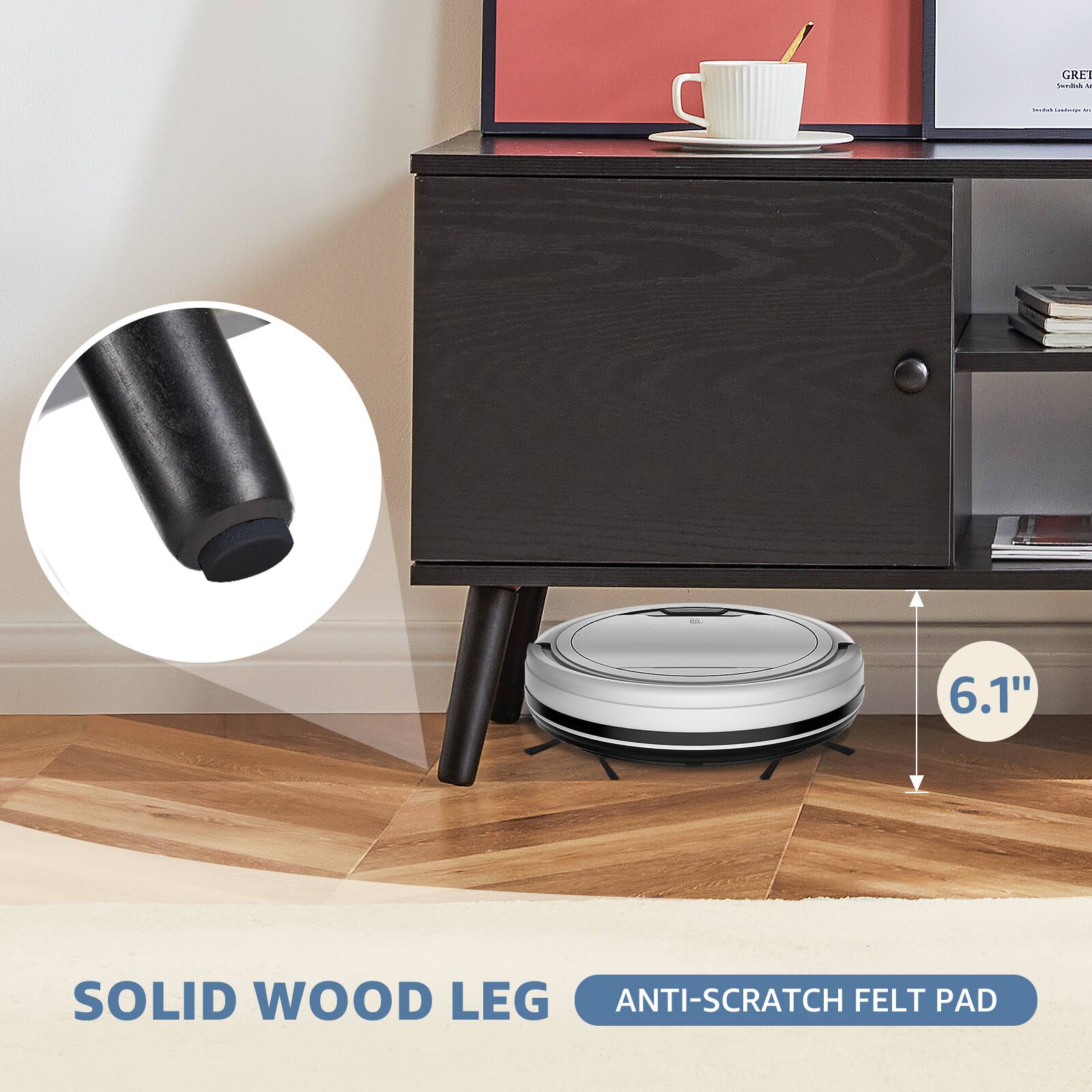 Greet A 6.1" SOLID WOOD LEG ANTI-SCRATCH FELT PAD