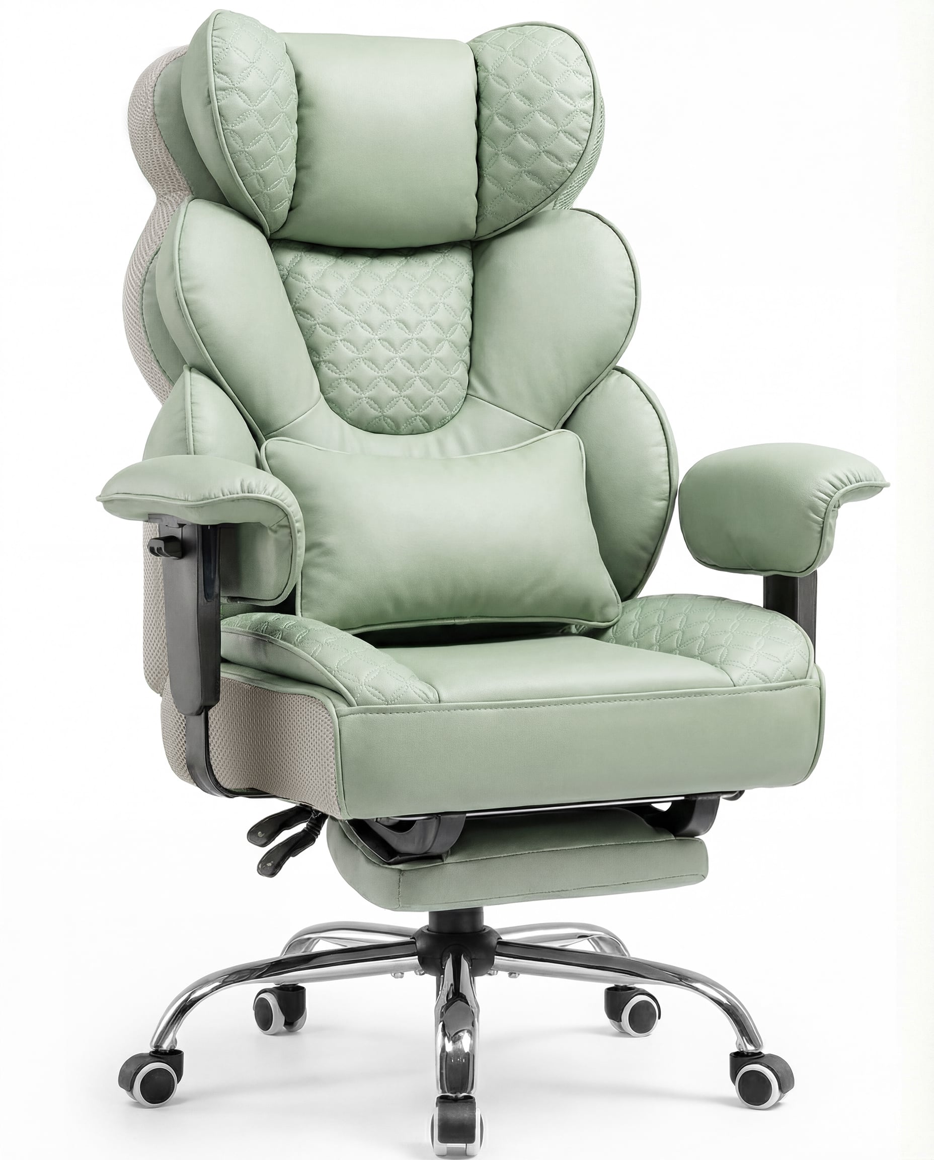GTPlayer - Big and Tall Gaming Chair with Upgrade Footrest Heavy Duty Office Chair High Back Executive Chair - Green