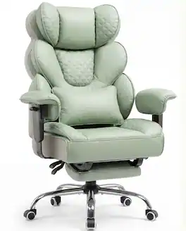 GTPlayer - Big and Tall Gaming Chair with Upgrade Footrest Heavy Duty Office Chair High Back Executive Chair - Green