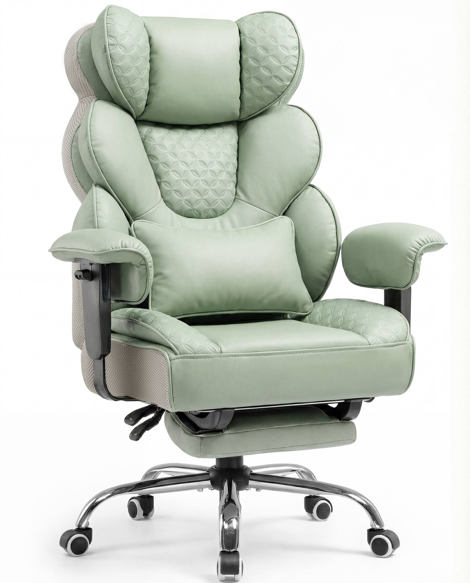 GTPlayer - Big and Tall Gaming Chair with Upgrade Footrest Heavy Duty Office Chair High Back Executive Chair - Green