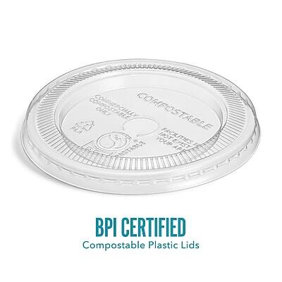 COMPOSTABLE  
COMMERCIAL CTALY COMPOSTABLE  
FLA FACILITIES  
HOP IPOT  
EXIST F STANE & P  
BPI CERTIFIED  
Compostable Plastic Lids
