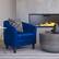 Left. Simpli Home - Austin 30 inch Wide Tub Chair - Blue.