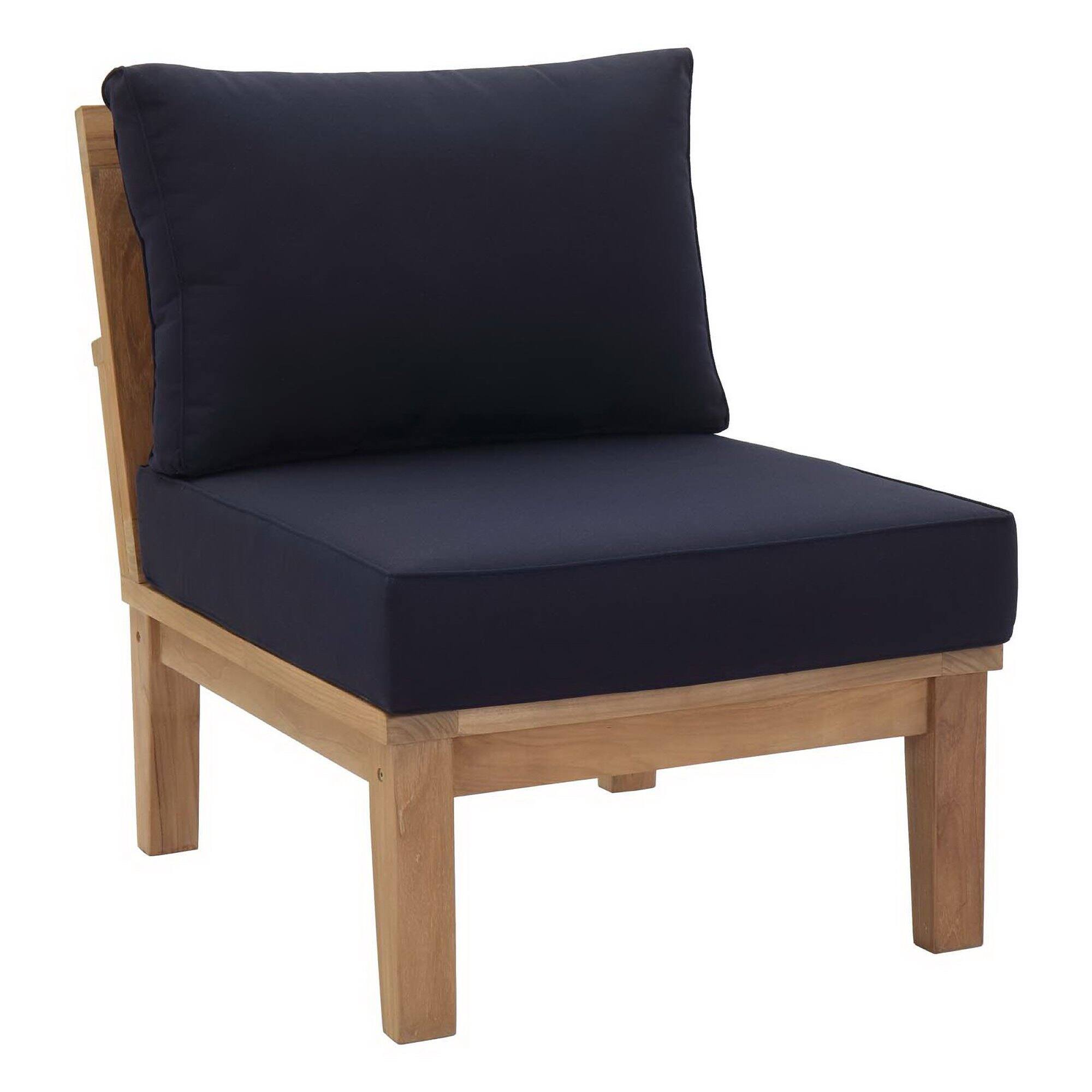 Back. Modway - Marina 8 Piece Outdoor Patio Teak Set by Modway - Natural Navy.