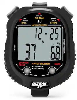 ULTRAK - 435 STR% + VELO MONITOR-10 Memory Stopwatch - Black