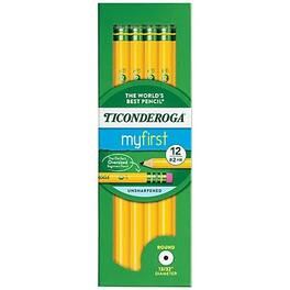 Ticonderoga - Beginners Wooden Pencil, 2.2mm, #2 Soft Lead, Dozen (X13308)