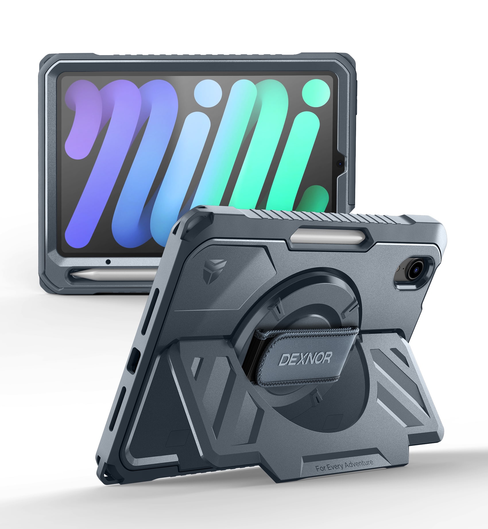dexnor - Case for iPad mini 7 (A17 Pro)/mini 6 2021 with 360° Rotating Hand Strap & Screen Protector Shockproof Full-Body Cover - Navy Blue price history on PriceWatchPro
