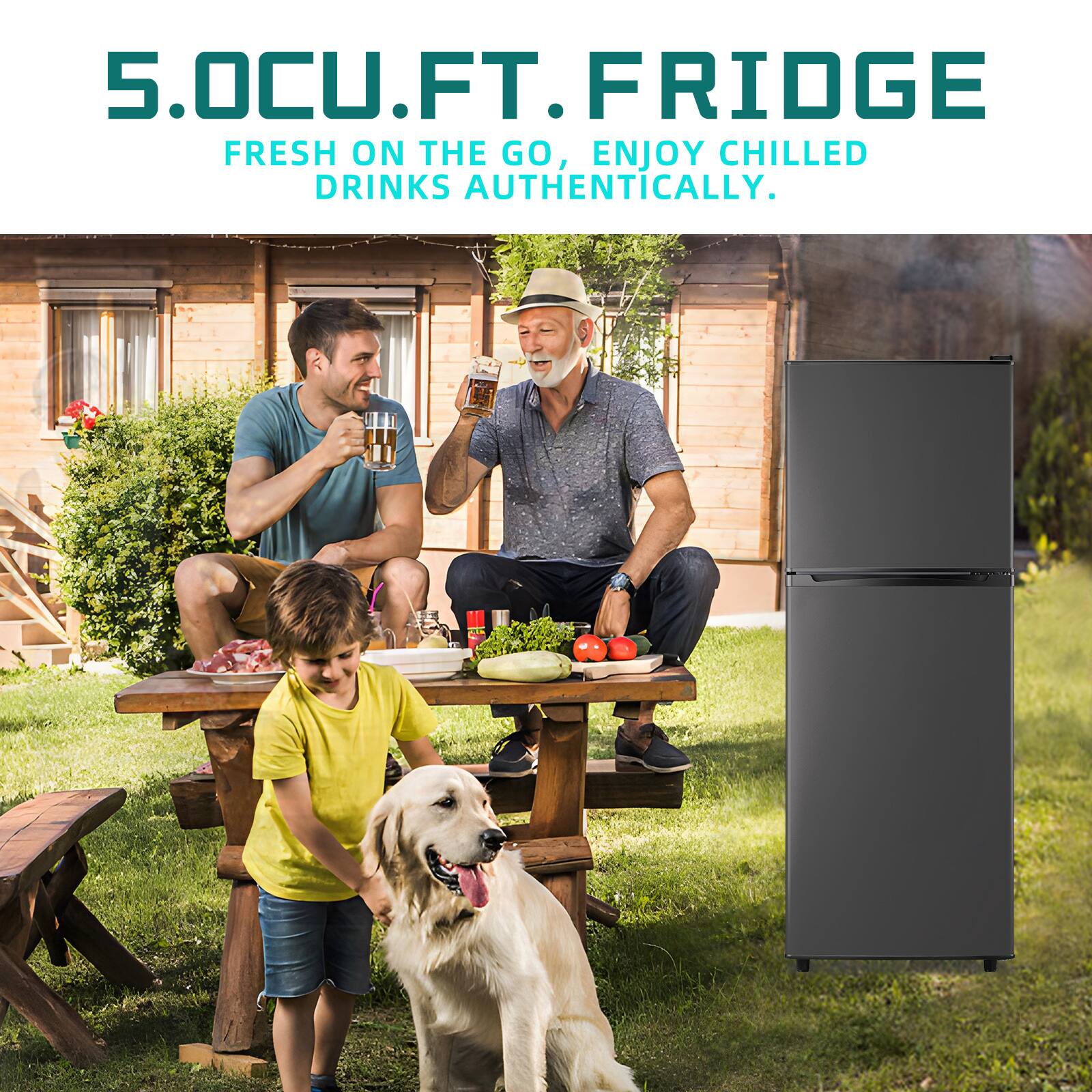 5.0CU.FT. FRIDGE  
FRESH ON THE GO, ENJOY CHILLED DRINKS AUTHENTICALLY.