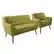 Angle. OSP Home Furnishings - Mill Lane Chair and Loveseat Set - Green.