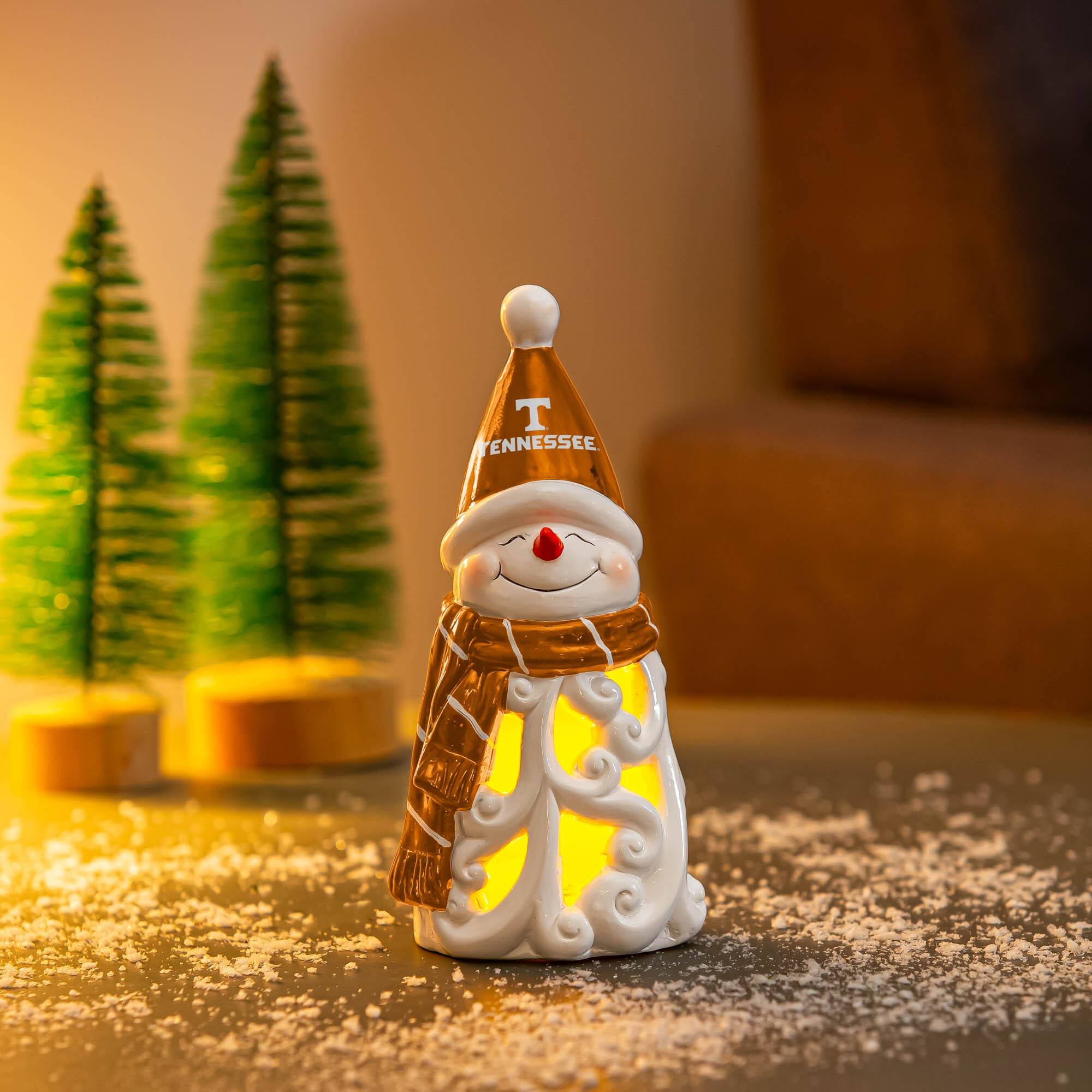 Alt View 1. Evergreen Enterprises - Tennessee Volunteers LED 8" Snowman Lit Garden Statue - Orange.