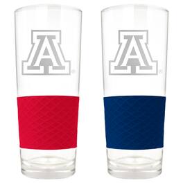 Great American Products - Arizona Wildcats 22oz. Logo Score Pint Glass Two-Piece Set - Multicolor