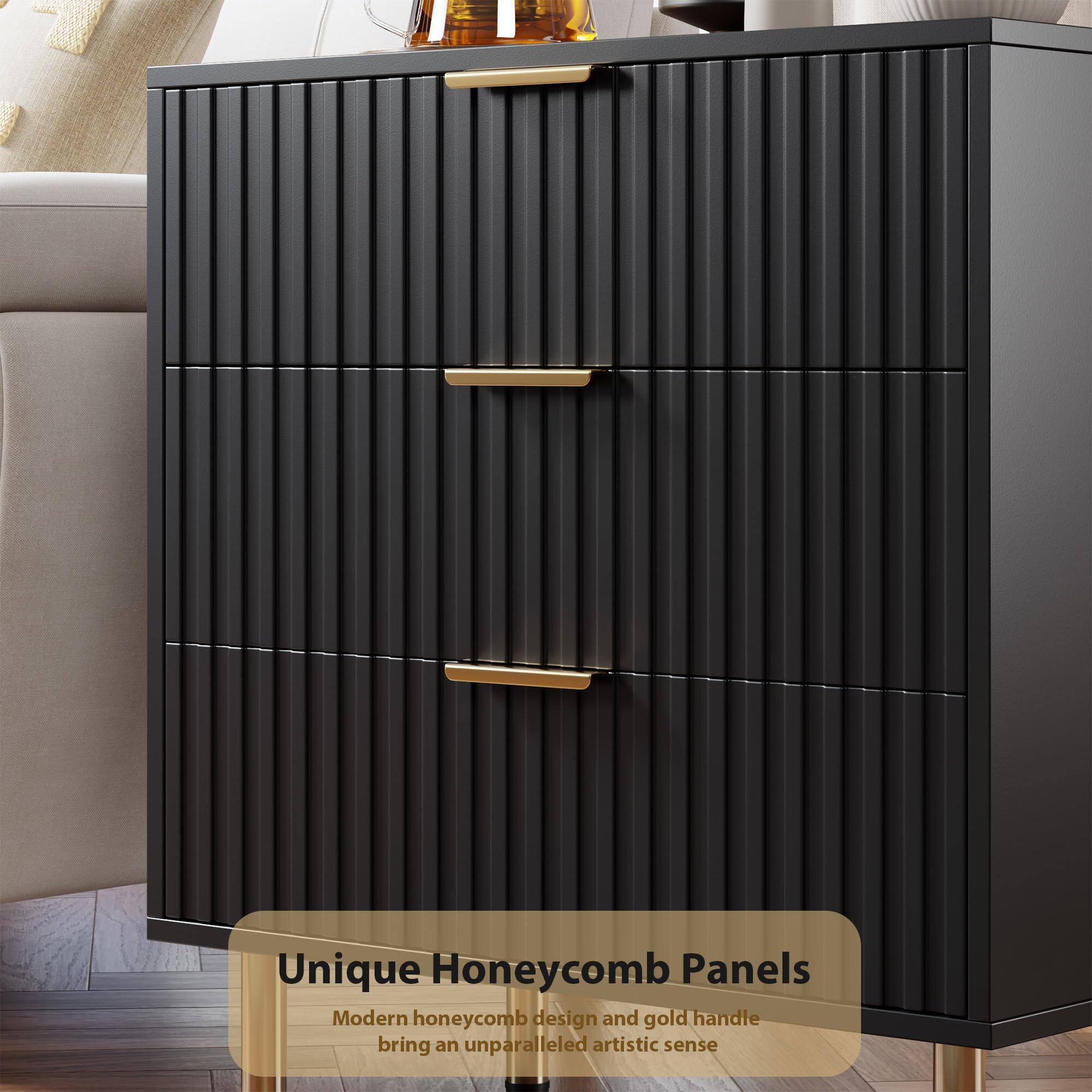 Unique Honeycomb Panels

Modern honeycomb design and gold handle bring an unparalleled artistic sense