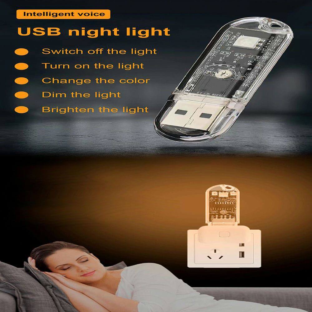 Intelligent voice  
USB night light  
- Switch off the light  
- Turn on the light  
- Change the color  
- Dim the light  
- Brighten the light
