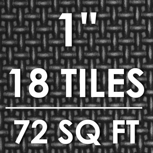 Alt View 3. ProsourceFit - ProsourceFit Weaved Pattern Exercise Puzzle Mat 1-in, 72 Sq Ft - 18 Tiles - Black.