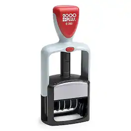 2000 Plus - S 360 Message Rectangle Dater Stamp, Ink, 1 3/4" x 1 1/8" (032519) - Blue and Red