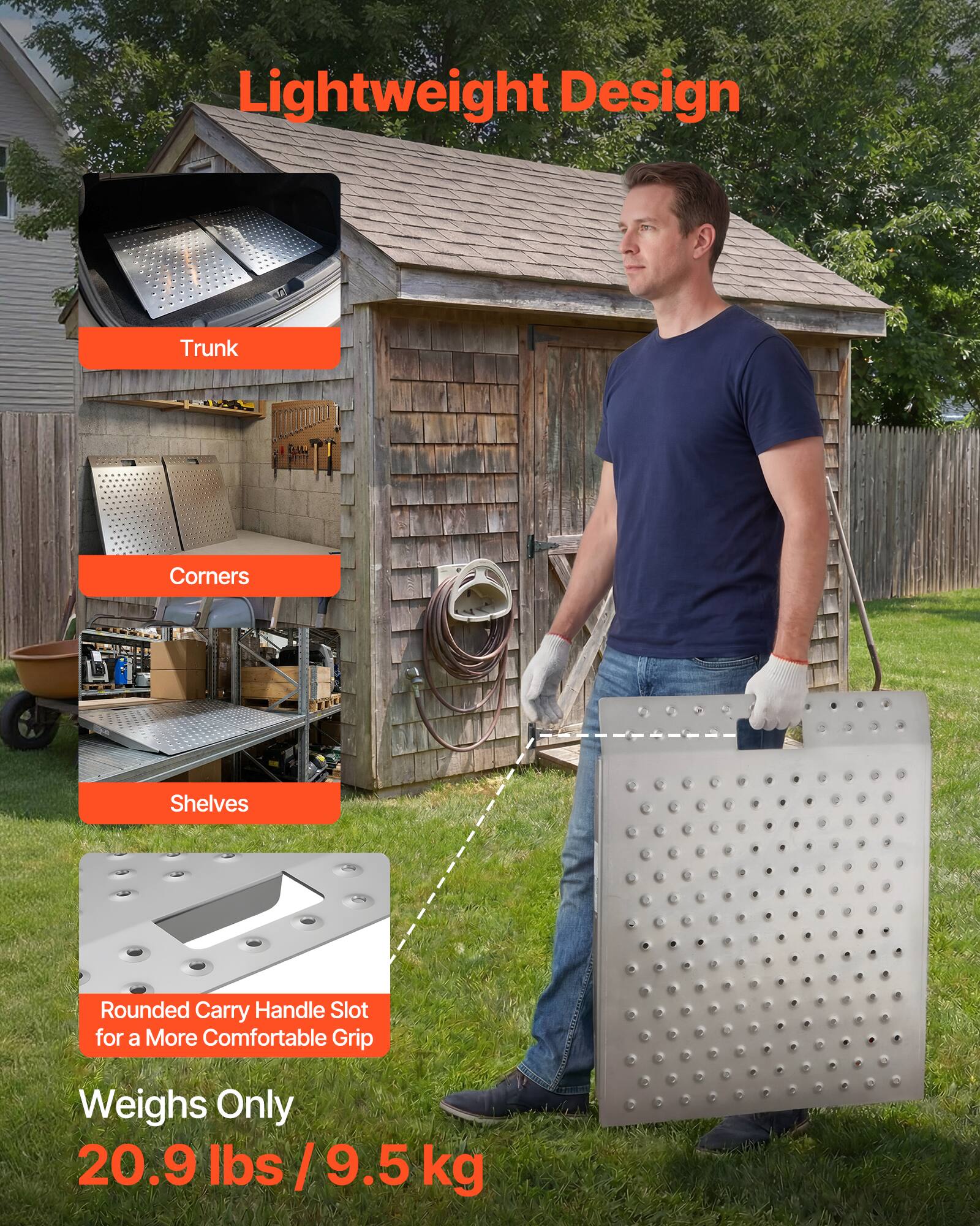 Lightweight Design  
Trunk  
Corners  
Shelves  
Rounded Carry Handle Slot for a More Comfortable Grip  
Weighs Only 20.9 lbs / 9.5 kg
