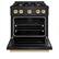 Angle. ZLINE - 30 in. Wide 4 Burner Autograph Classic Dual Fuel Black Stainless Range w/ Gold Accents (CDRBZ-30-G) - Black Stainless Steel.