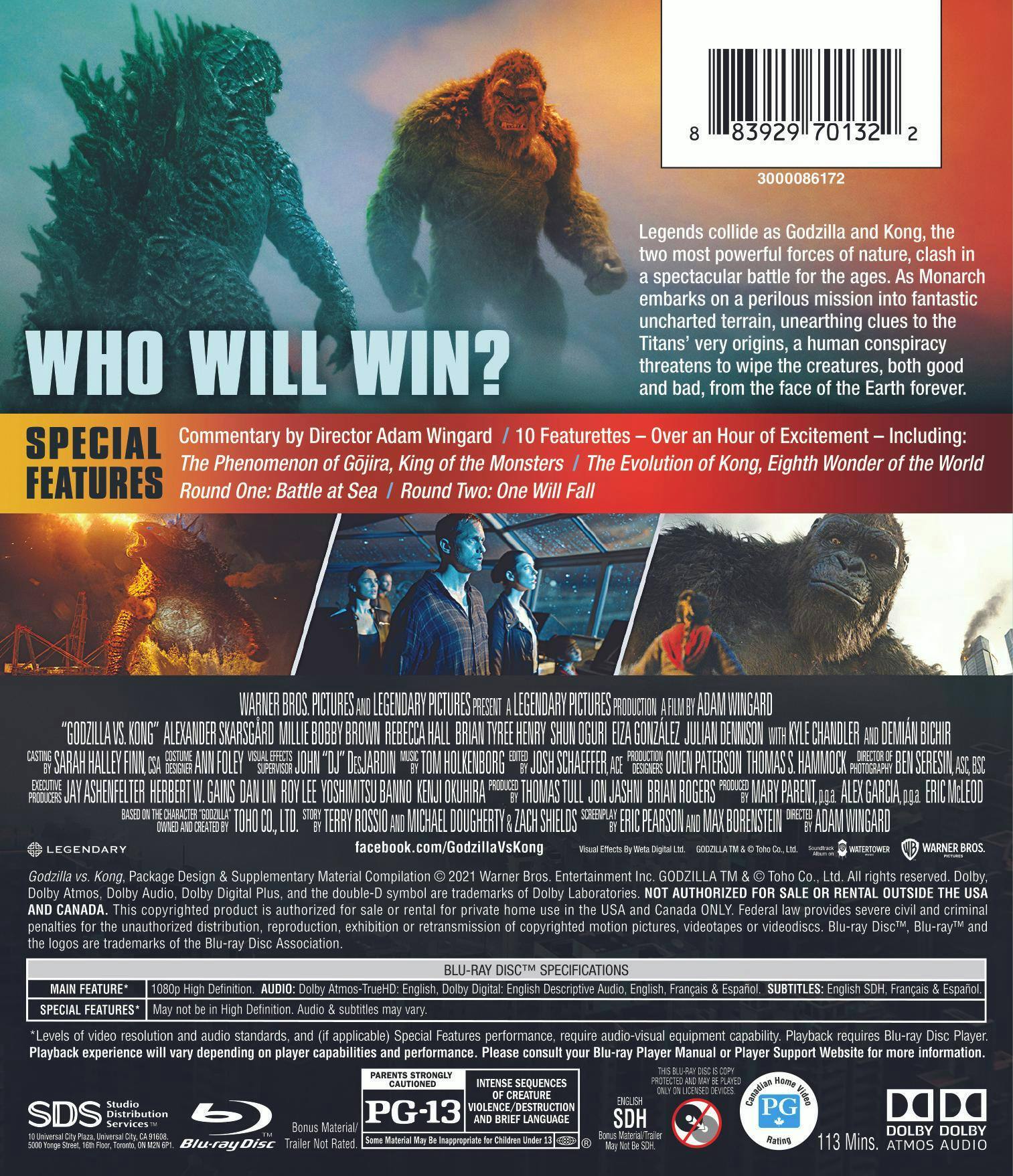Back. Godzilla Vs Kong [Blu-Ray].