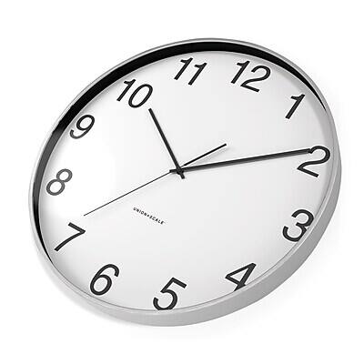 Alt View 2. Union & Scale - Essentials Wall Clock, Aluminum, 16" - Silver.