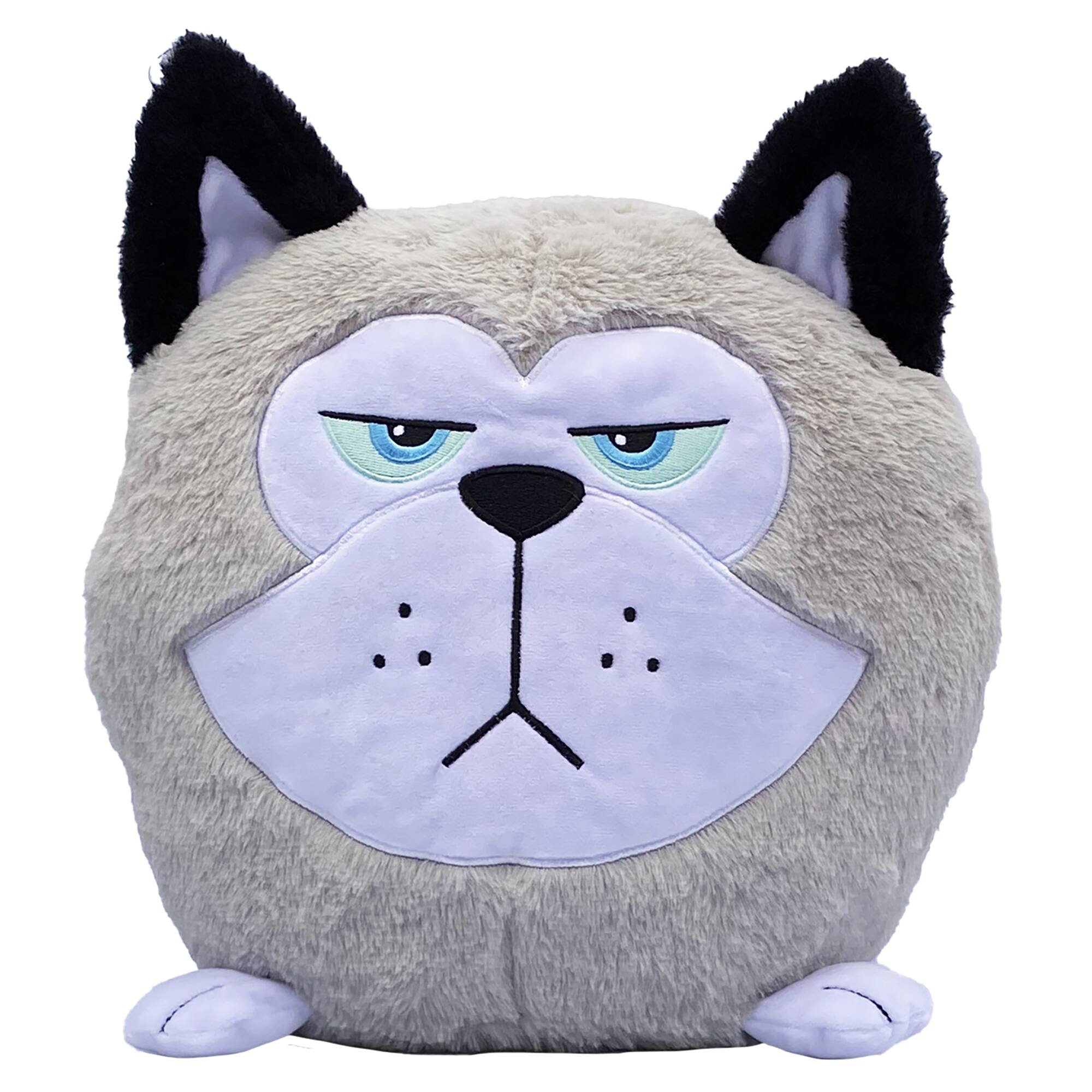 Front. Hangry Petz - Hangry Petz: Cooper Husky - 12" Grey & White Animal Plush.