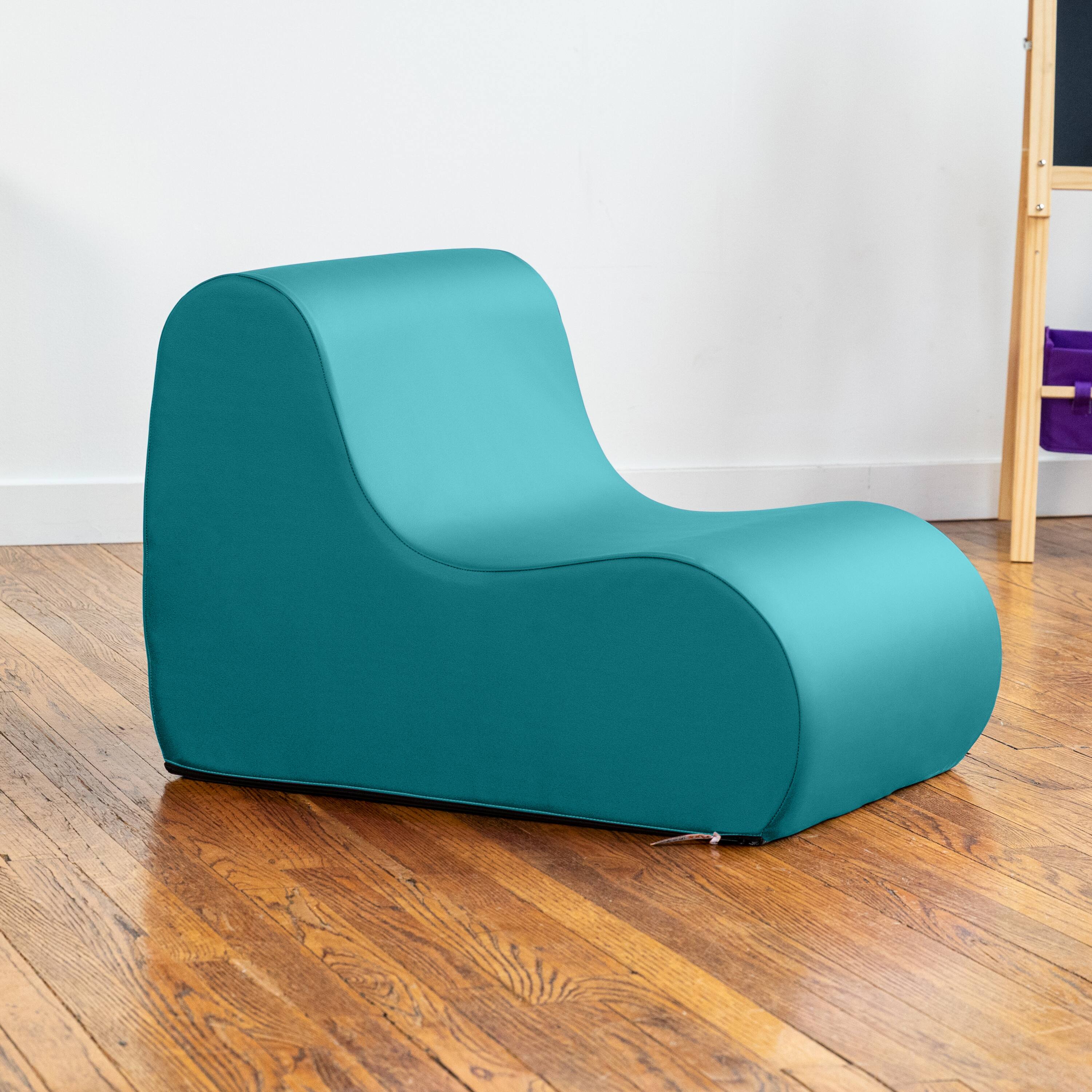 Alt View 1. Jaxx - Jaxx Midtown Small Classroom Soft Foam Chair - Premium Vinyl Cover, Turquoise - Turquoise.