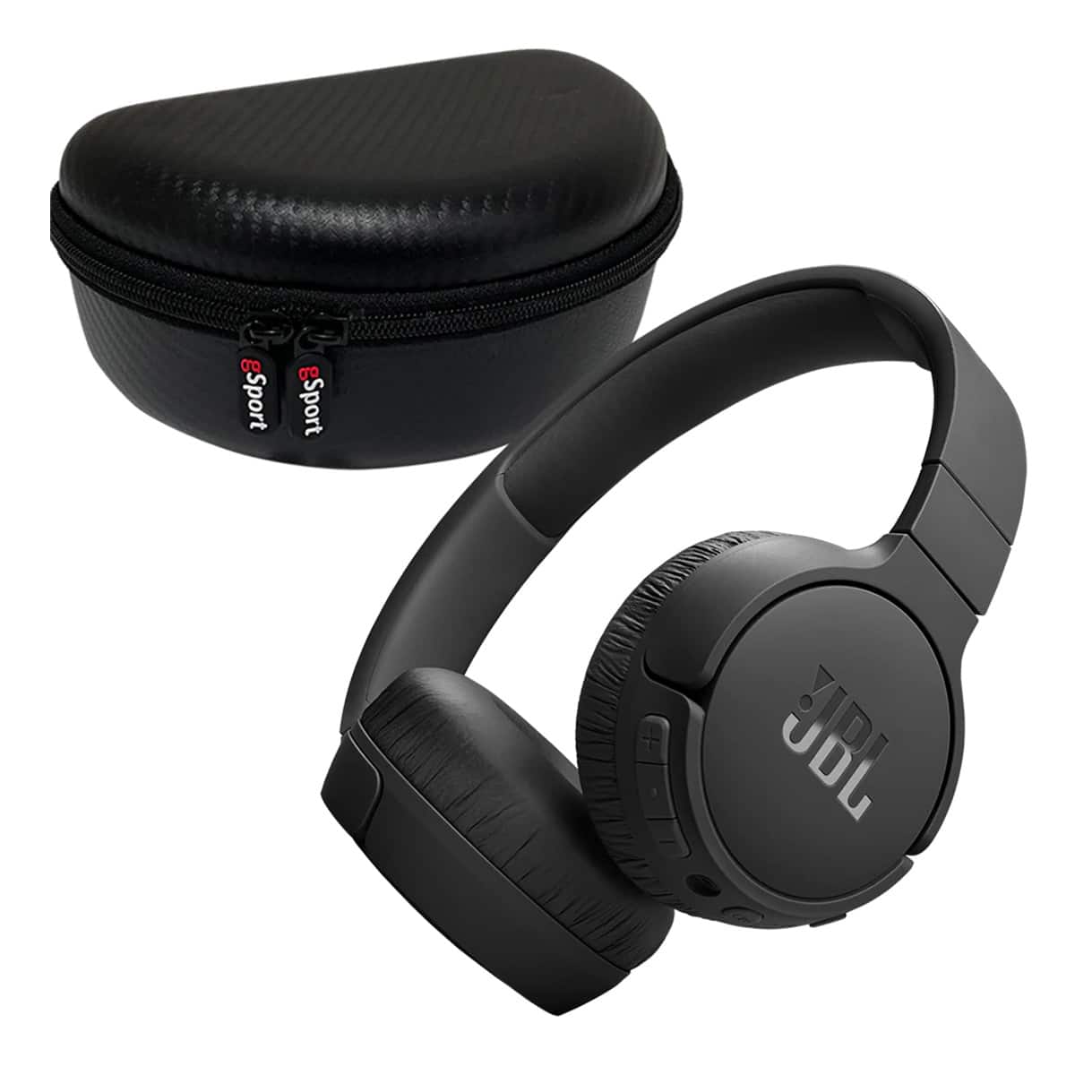 JBL - Tune 670NC Wireless On Ear Noise Cancelling Headphone with gSport Carbon Fiber Case - Black