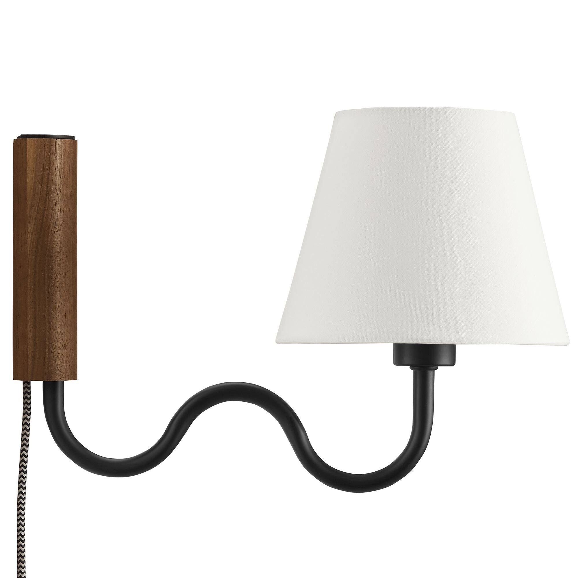 Angle. Modway - Sunlit Squiggle Arm Wall Sconce by Modway - Walnut Black.