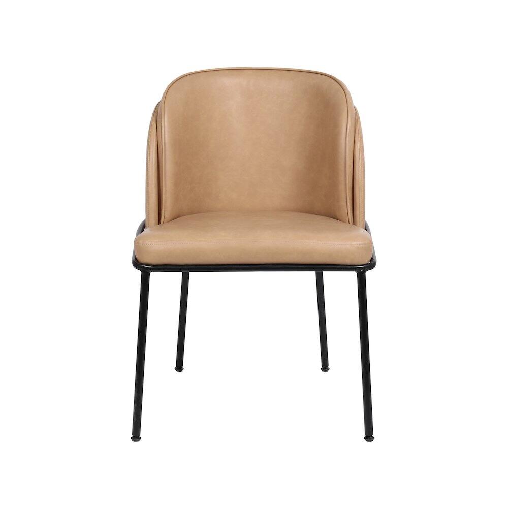 Alt View 2. Meridian Furniture - Jagger Tan Vegan Leather Dining Chair, Set of 2 - Brown.