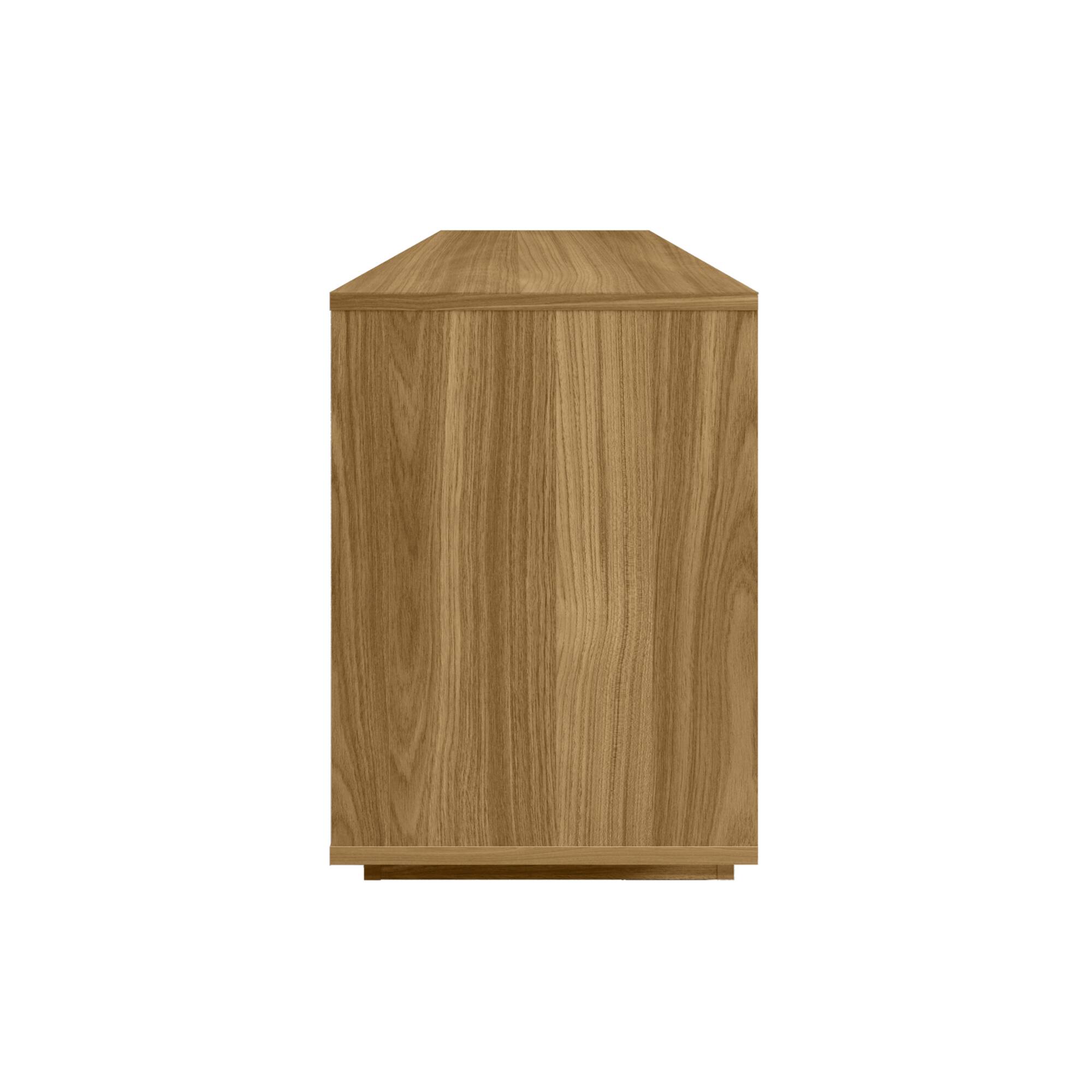 Alt View 6. GOODSILO - Contemporary TV Stand with Concealed Storage and Open Shelving for TVs Up to 70 Inches - Oak Natural Wood + Antique White.